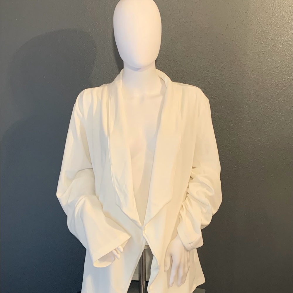 Doublju Classic White Blazer Plus Size 3X